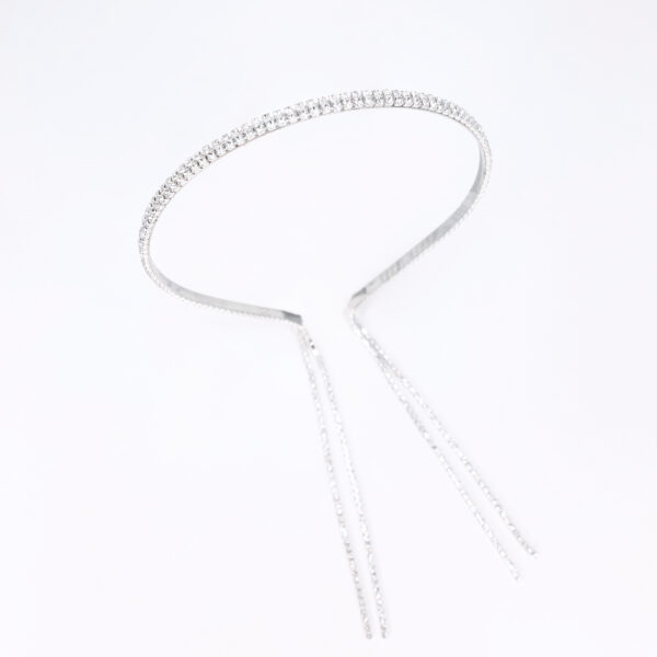 Serre-tête à strass double avec tombant