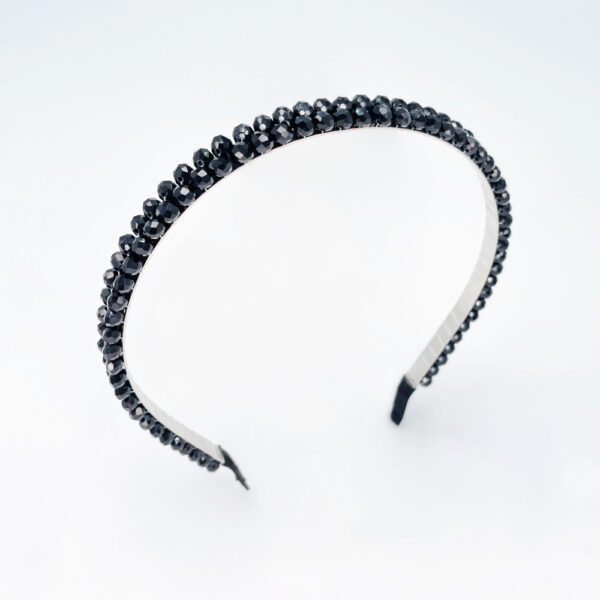 Serre-tête à strass noir mystérieux