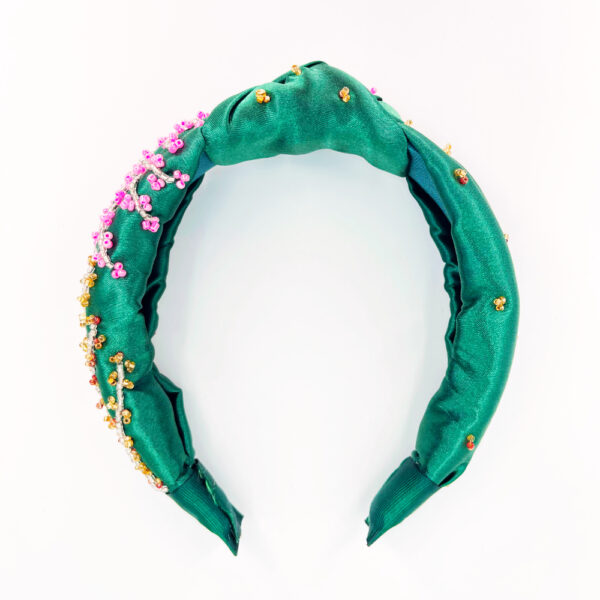 Serre-Tête En Résine Bleu/Vert – Motif Fleur – Accessoire Cheveux Neuf Avec Étiquettes