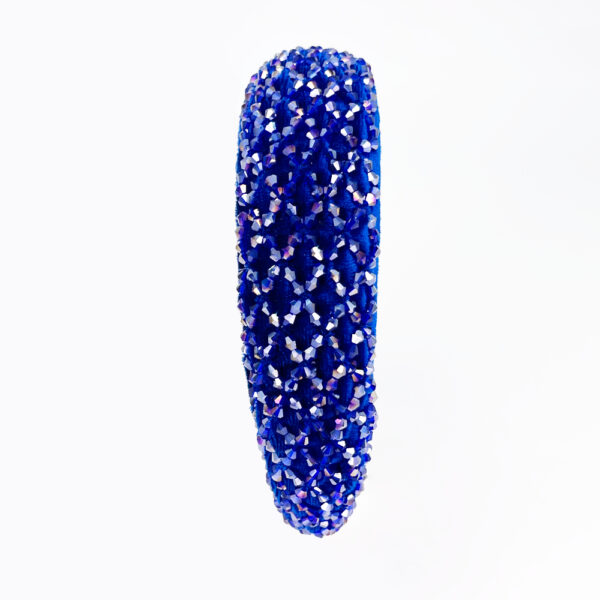 Serre-tête large bleu à strass en losanges – Image 5
