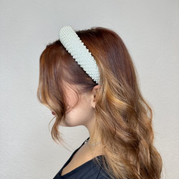 Serre-tête large perles motif chevrons