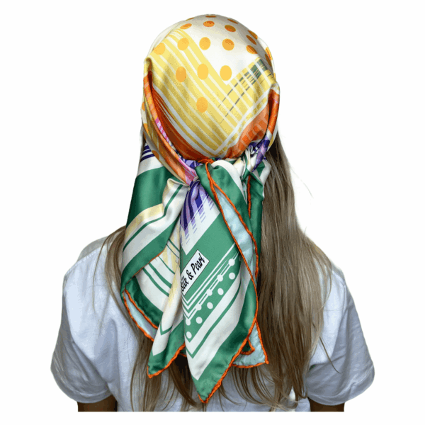 Imprimé à rayures et pois jaune & vert