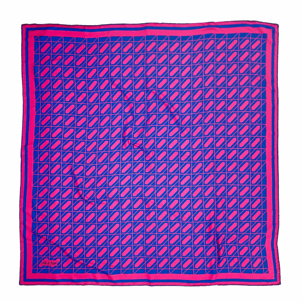 Imprimé graphique losanges fushia et bleu