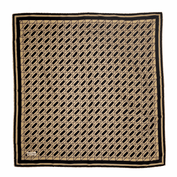 Imprimé graphique losanges beige et noir