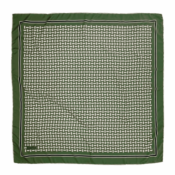 Imprimé graphique rectangles vert et blanc