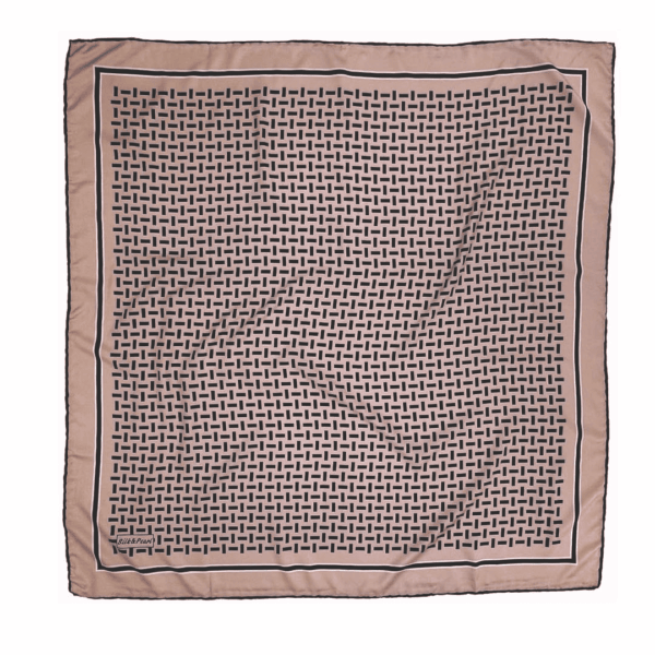 Imprimé graphique rectangles beige rosé et noir