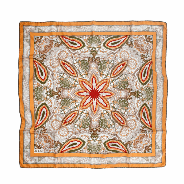 Imprimé cachemire moutarde et beige