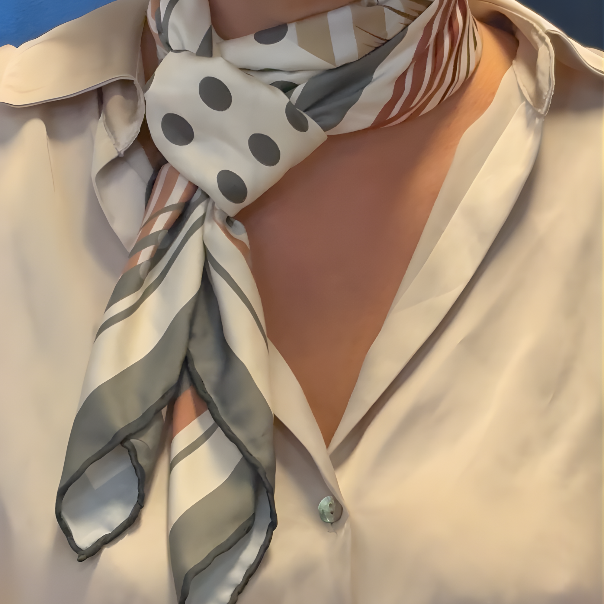 Imprimé à rayures et pois vert kaki – Image 4